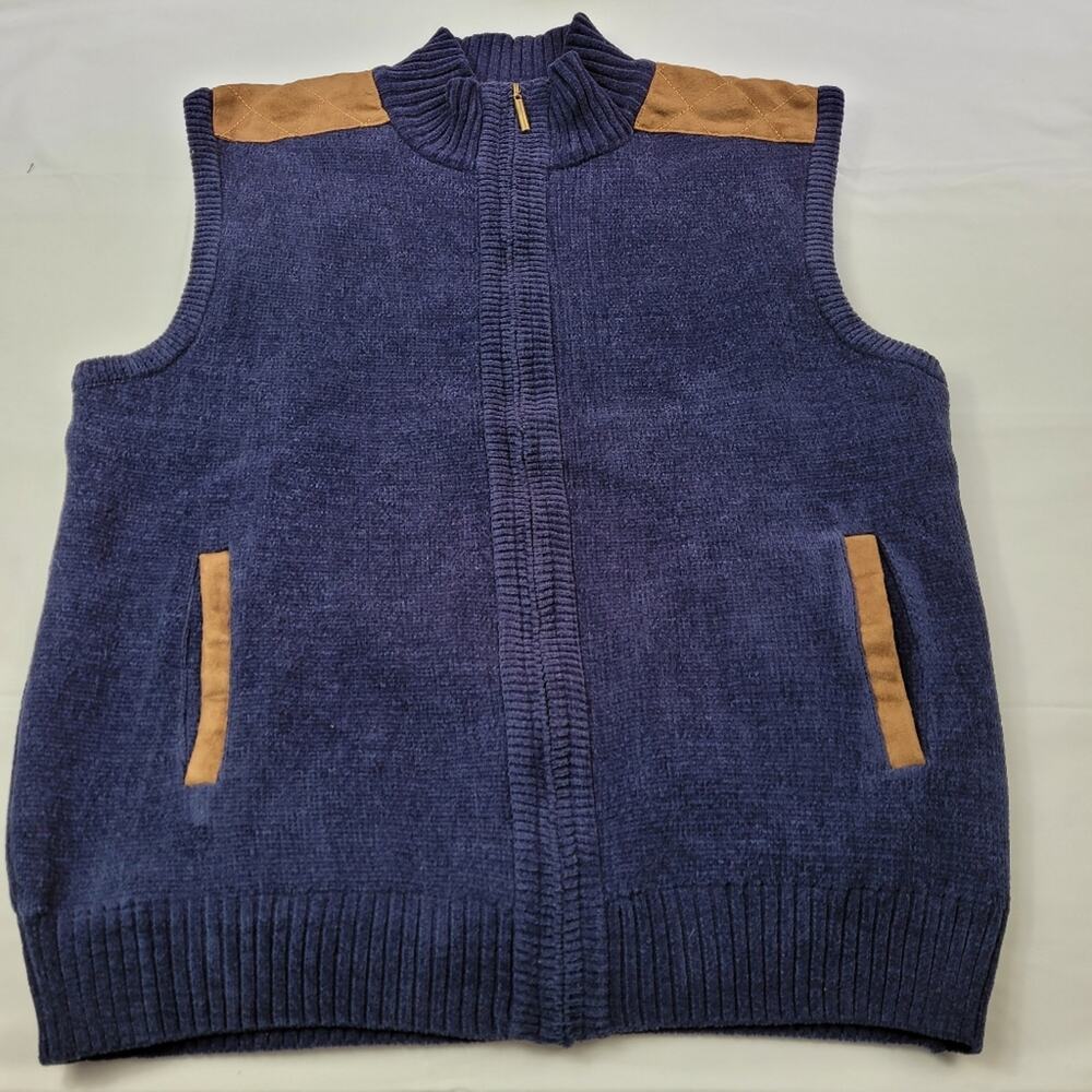 Alan Flusser Navy Classic Knit Vest size Large